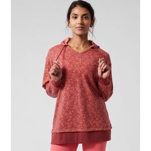 ATHLETA | Sundown Alliance Hoodie Sweatshirt in Red Rustic Floral Top Sz. Medium